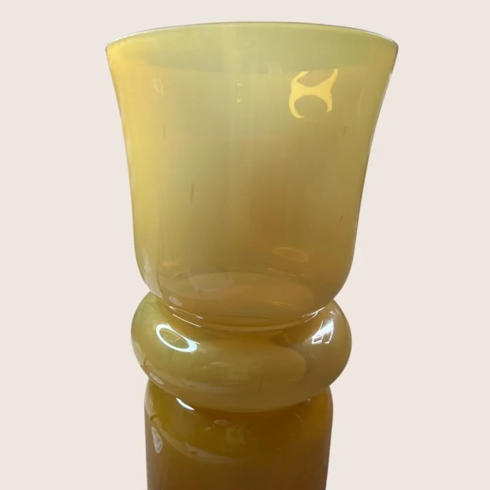 🏺 ANTHROPOLOGIE SCANDI CINCHED VASE OMBRE AMBER ORANGE MOTIF 13